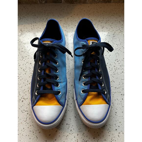 Blue and Gold Custom Converse All Star Shoes Mens 10.5 - Picture 2 of 7